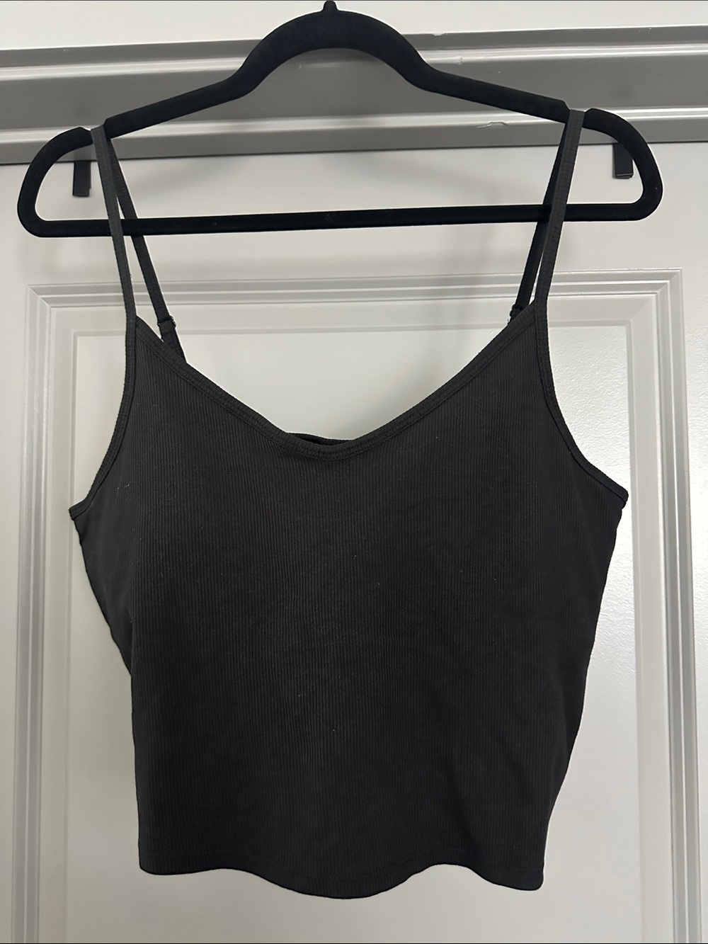 PINK Victoria's Secret | Black Ribbed Spaghetti Strap Camisole
